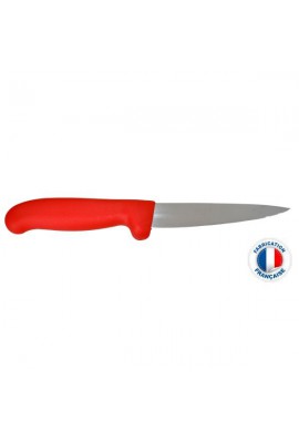Couteau à saigner lame large manche rouge 14 cm Poids : 0,175 kg