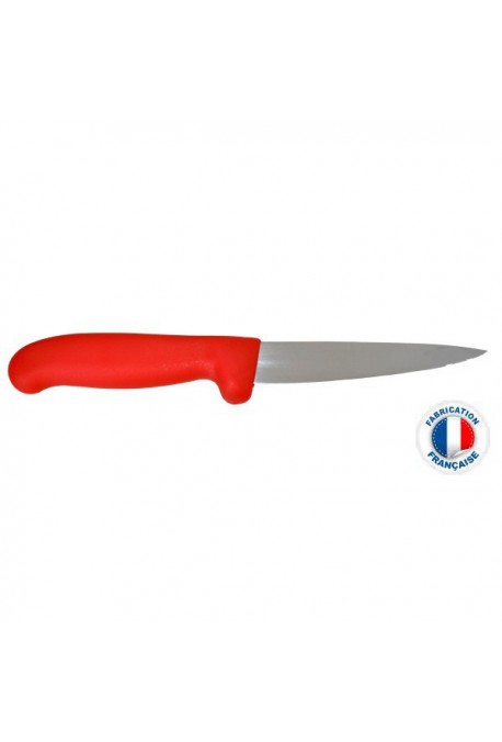 Couteau à saigner lame large manche rouge 14 cm Poids : 0,175 kg